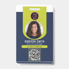 Tarjeta De Identificación Minimalista negocio empleado QR B