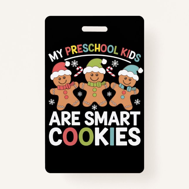 Tarjeta De Identificación Mis niños de preescolar son profesores de cookies  (Anverso)