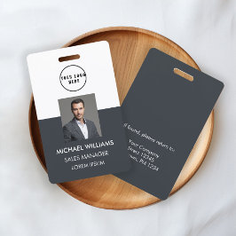 Tarjeta De Identificación Mitarbeiter Foto-ID Weiß Schwarzgrau Ausweis