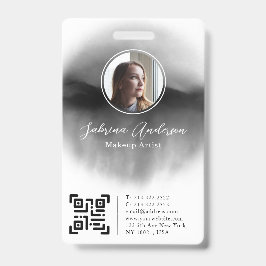 Tarjeta De Identificación Moda Color de agua negro Resumen de guión de foto 