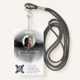 Tarjeta De Identificación Moda Color de agua negro Resumen de guión de foto 