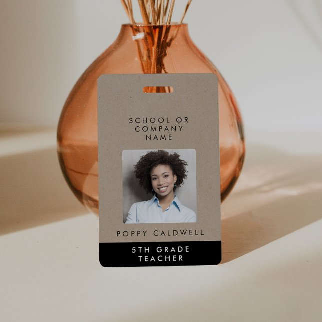 Tarjeta De Identificación Moda Faux Kraft Foto Pequeña empresa o identificac (Subido por el creador)