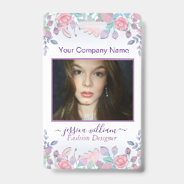 Tarjeta De Identificación Moda moderna acuarela Hidrangeas azules Floral
