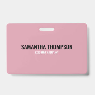 Tarjeta De Identificación Moda moderna rosa, blanco y negro
