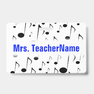 Tarjeta De Identificación Modelo de muchas notas musicales + Nombre de
