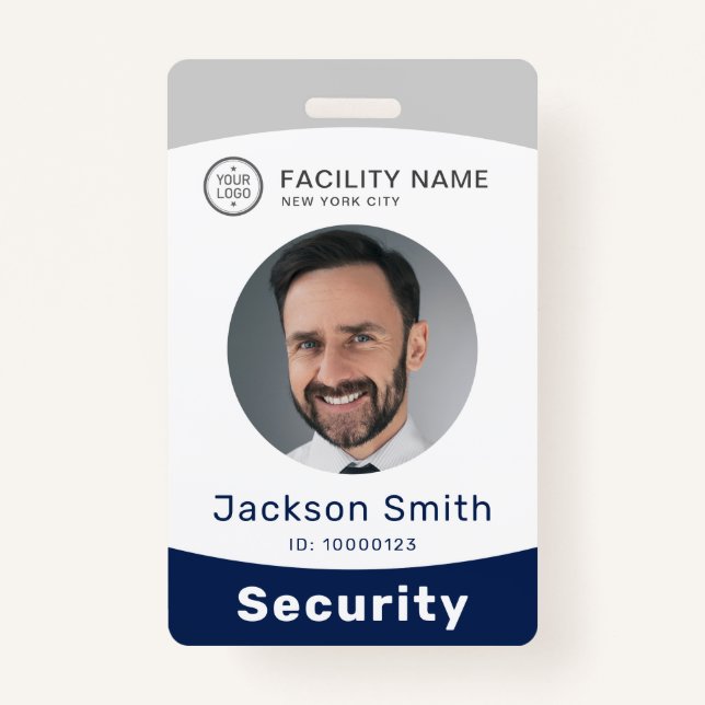 Tarjeta De Identificación Moderm personalizado foto y nombre del empleado (Anverso)