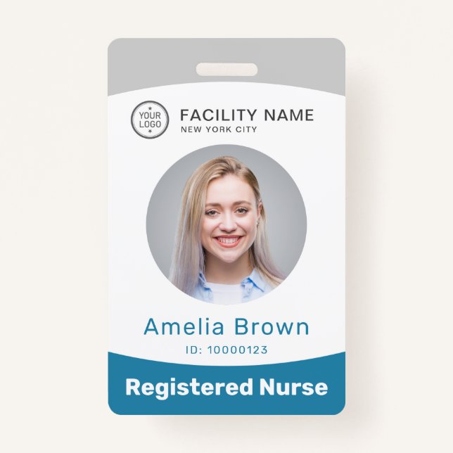 Tarjeta De Identificación Moderm personalizado foto y nombre del empleado (Anverso)