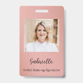 Tarjeta De Identificación Modern Botanical Dusty Rose Boho Photo