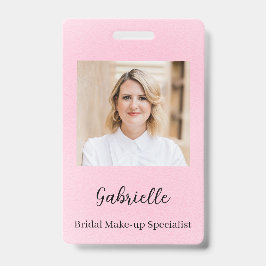 Tarjeta De Identificación Modern Botanical Soft Pink Boho Photo