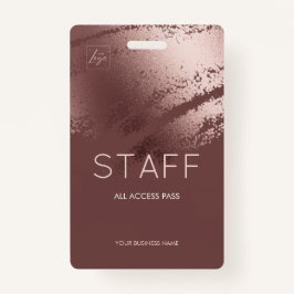 Tarjeta De Identificación Modern Bronze Business Logo Staff ID
