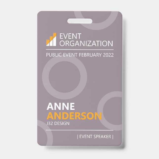Tarjeta De Identificación Modern Business Seminar Conference Event Badge (Anverso)
