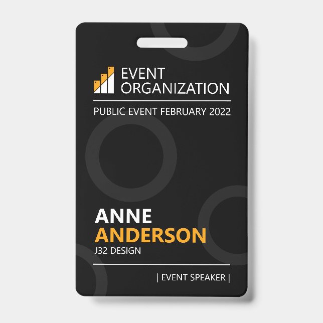 Tarjeta De Identificación Modern Business Seminar Conference Event Badge (Anverso)
