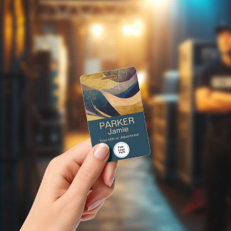 Tarjeta De Identificación Modern Employee Name Logo Without Photo