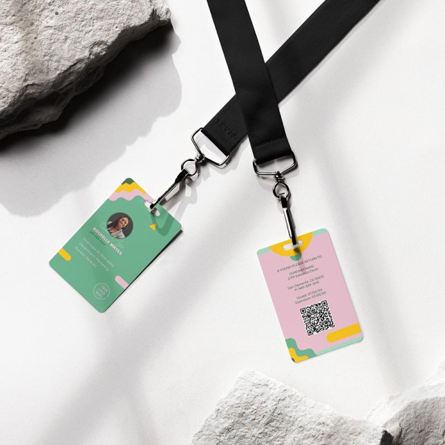 Tarjeta De Identificación Modern Employee Photo ID Company Security QR (Subido por el creador)