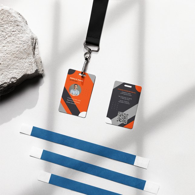 Tarjeta De Identificación Modern Employee Photo ID Company Security QR (Subido por el creador)