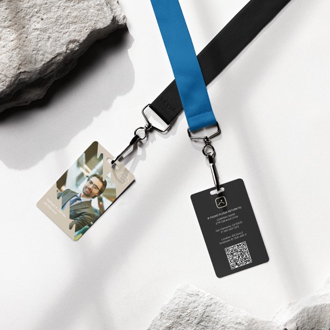 Tarjeta De Identificación Modern Employee Photo ID Company Security QR (Subido por el creador)
