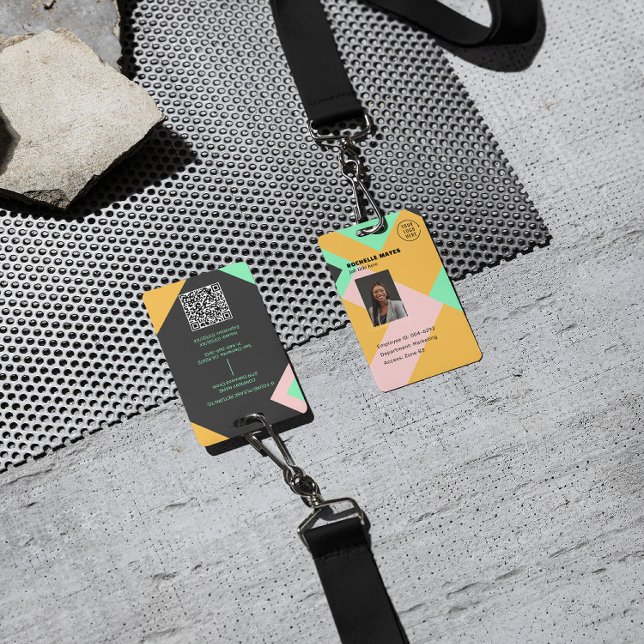 Tarjeta De Identificación Modern Employee Photo ID Company Security QR (Subido por el creador)