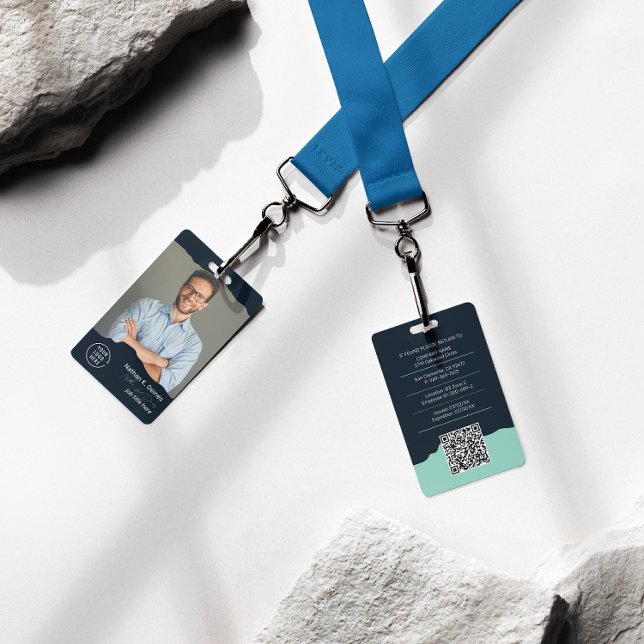Tarjeta De Identificación Modern Employee Photo ID Company Security QR (Subido por el creador)