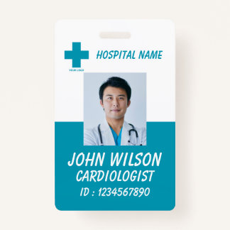 Tarjeta De Identificación Modern Green Nurse Photo ID Badge Template