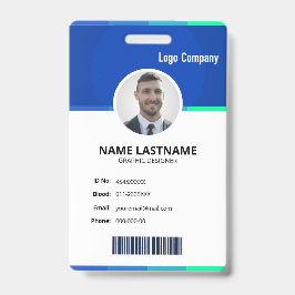 Tarjeta De Identificación Modern ID Identification Card Photo Badge