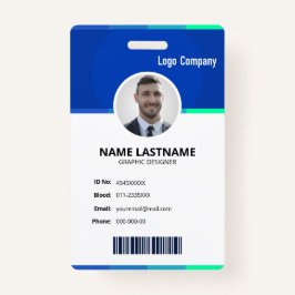 Tarjeta De Identificación Modern ID Identification Card Photo Badge