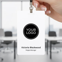 Tarjeta De Identificación Modern Minimalist Logo ID Badge | Custom Company 