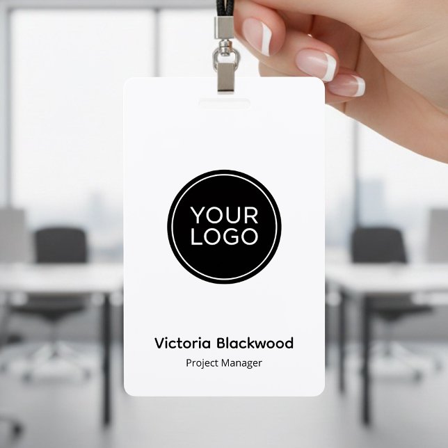 Tarjeta De Identificación Modern Minimalist Logo ID Badge | Custom Company  (Subido por el creador)
