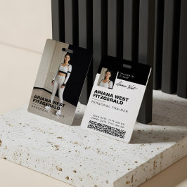 Tarjeta De Identificación Modern Photo Personal Trainer Fitness Lifestyle