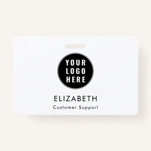 Tarjeta De Identificación Modern Simple Business Logo Manager Custom (Anverso)
