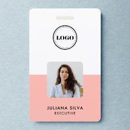 Tarjeta De Identificación Modern Trendy Minimalist Photo | Blush Pink ID