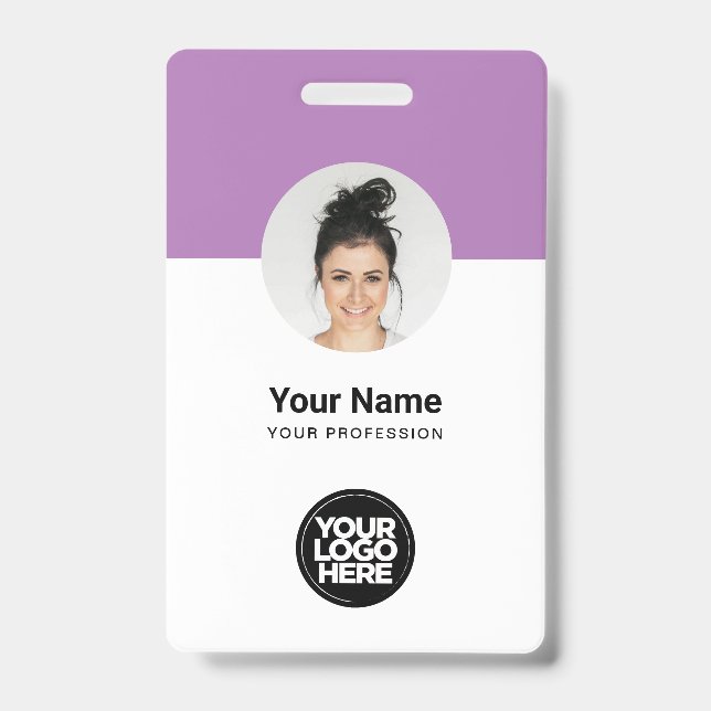 Tarjeta de identificación moderna de empleado de l (Parte frontal)