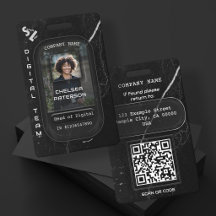 Tarjeta de identificación moderna de mármol negro