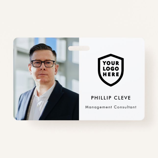 Tarjeta de identificación moderna | Empleado de fo (Anverso)