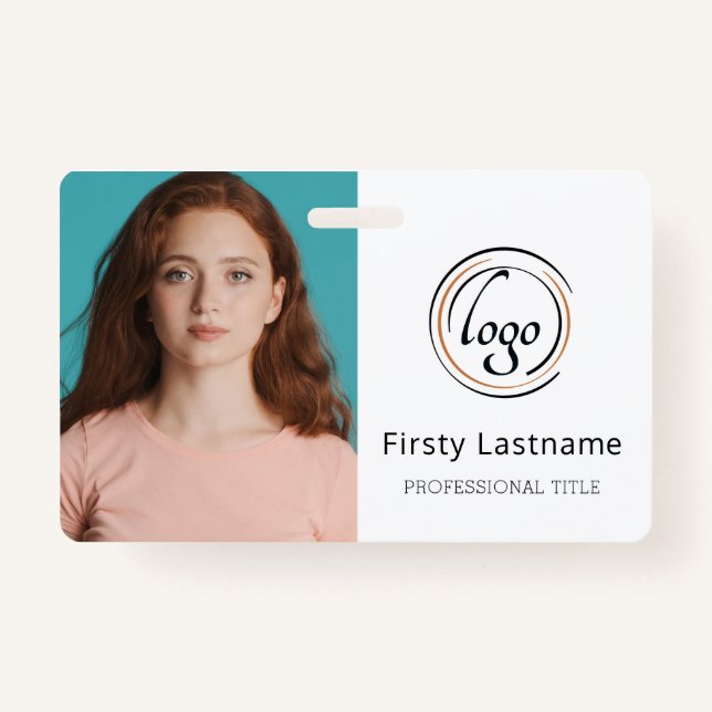 Tarjeta de identificación moderna | Empleado de fo (Reverso)