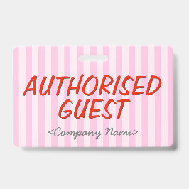 Tarjeta De Identificación Moderna insignia "INVITADA AUTORIZADA"