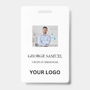 Tarjeta de identificación moderna Logotipo de em
