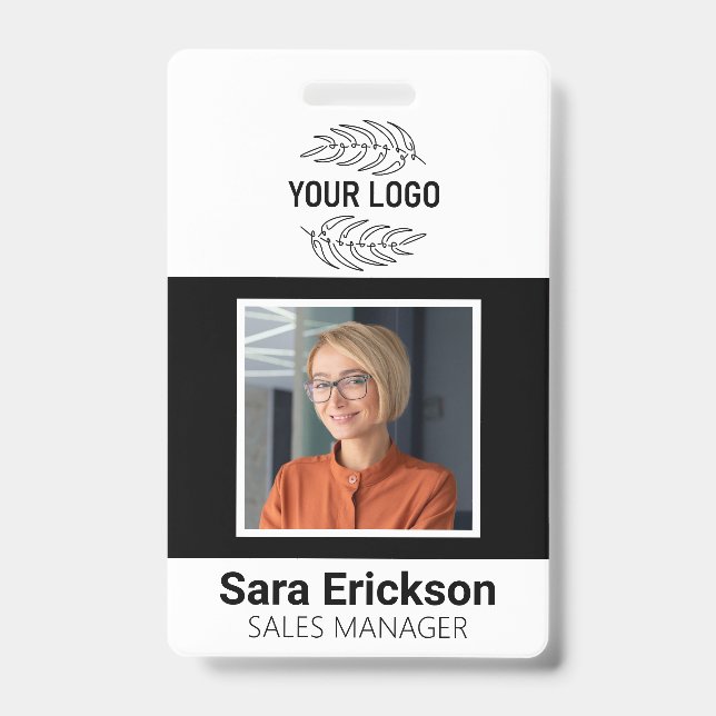 Tarjeta de identificación moderna para empleados d (Parte frontal)