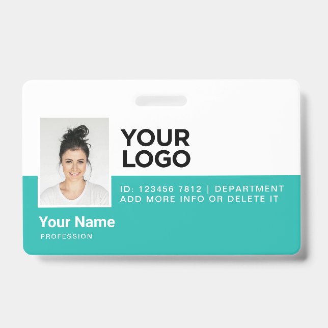 Tarjeta de identificación moderna para empleados d (Parte frontal)