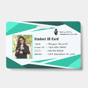 Tarjeta de identificación moderna para estudiantes