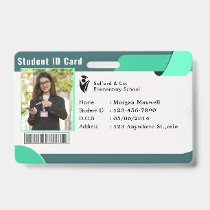 Tarjeta de identificación moderna para estudiantes