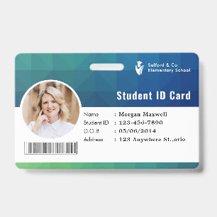 Tarjeta de identificación moderna para estudiantes