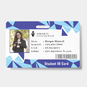 Tarjeta de identificación moderna para estudiantes