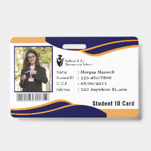 Tarjeta de identificación moderna para estudiantes