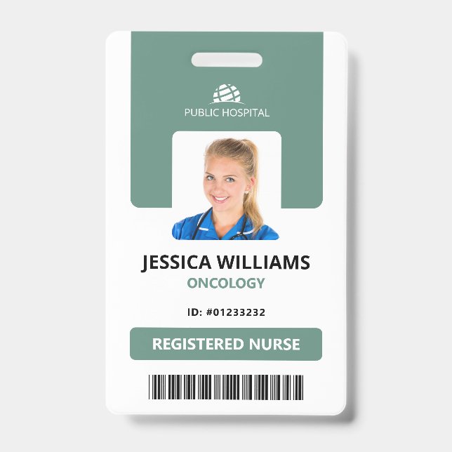 Tarjeta de identificación moderna personal del hos (Parte frontal)