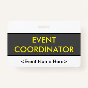 Tarjeta De Identificación Moderna placa "COORDINADOR DE EVENTOS"