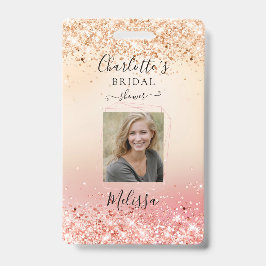 Tarjeta De Identificación Moderna placa Purpurina Gold-Rosegold (Imitate)