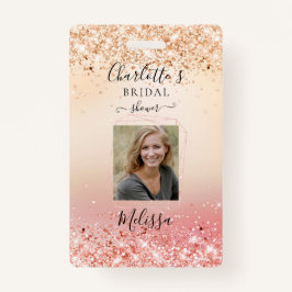 Tarjeta De Identificación Moderna placa Purpurina Gold-Rosegold (Imitate)