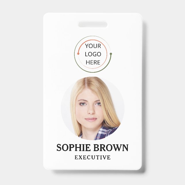 Tarjeta de identificación moderna | QR de empleado (Parte frontal)