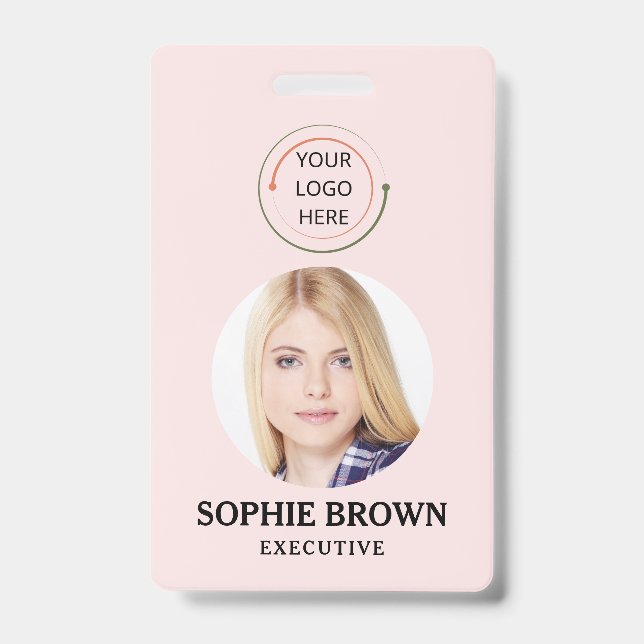 Tarjeta de identificación moderna | QR de empleado (Parte frontal)