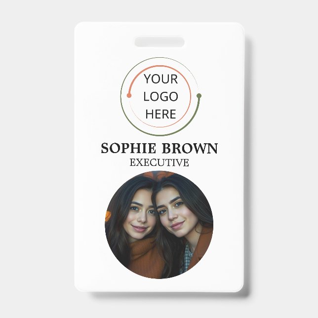 Tarjeta de identificación moderna | QR de Empleado (Front)